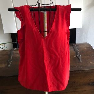 H&M red V neck blouse